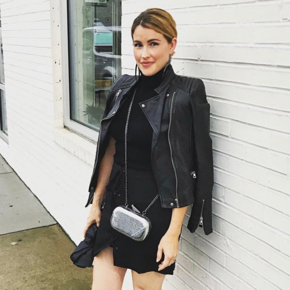 Zara 100% Leather Jacket with silver hardware